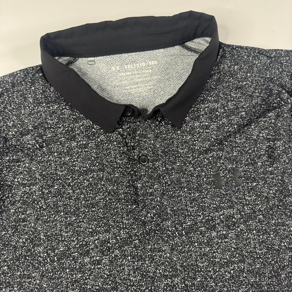 Under Armour Mens Iso-Chill Polo Shirt XXL Black Speckled Golf